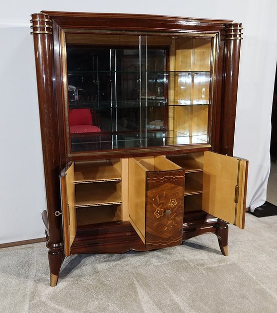 Showcase cabinet in Rio Rosewood, attributed to J. Leleu, Art Deco – 1940