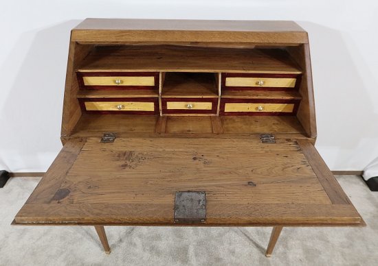 Kleines Bureau de Pente aus Eiche im Directoire-Stil - 2. Teil des 19. Jahrhunderts