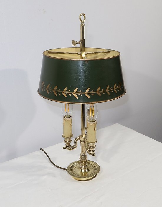 Lampada Bouillotte in bronzo dorato, gusto Impero - 1900