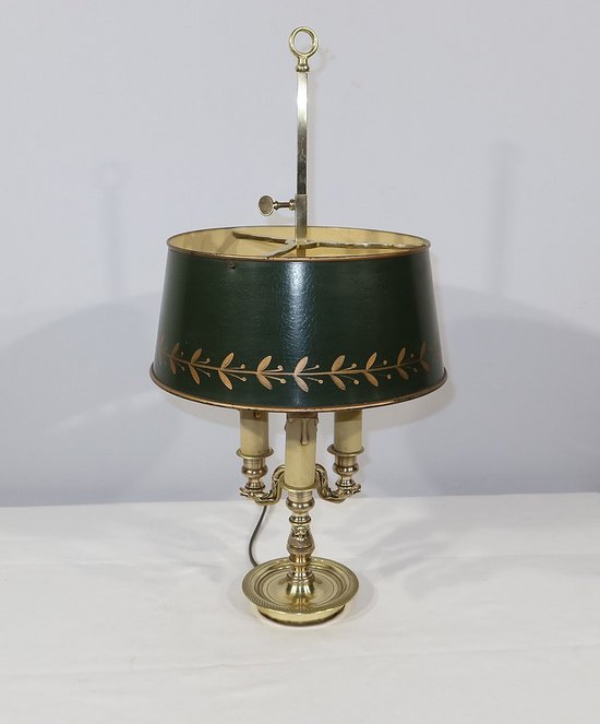 Lampada Bouillotte in bronzo dorato, gusto Impero - 1900