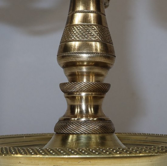 Lampada Bouillotte in bronzo dorato, gusto Impero - 1900