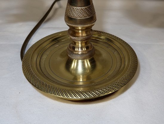 Lampada Bouillotte in bronzo dorato, gusto Impero - 1900