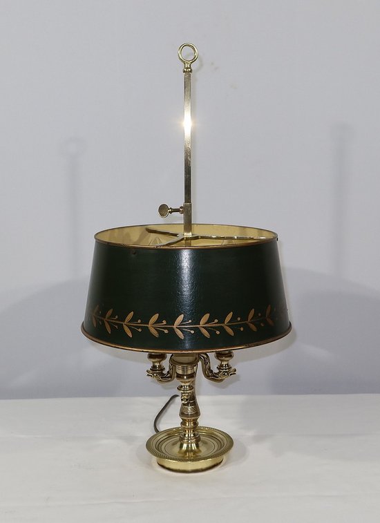 Lampada Bouillotte in bronzo dorato, gusto Impero - 1900