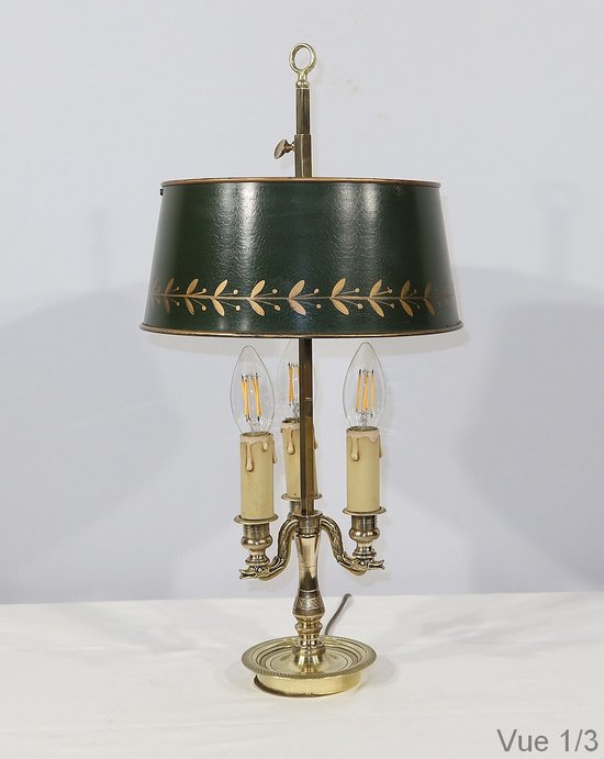 Lampada Bouillotte in bronzo dorato, gusto Impero - 1900