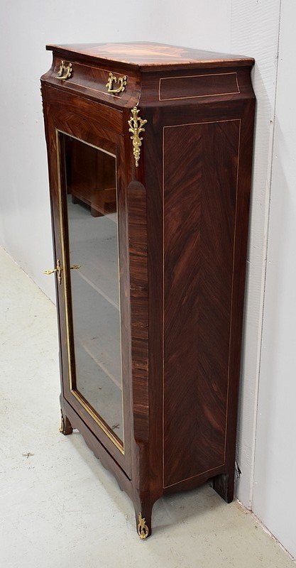 Small display case in Rio rosewood, Transitional style Louis XV / Louis XVI - 2nd part of XIXth century