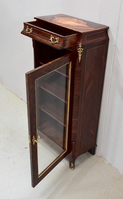 Small display case in Rio rosewood, Transitional style Louis XV / Louis XVI - 2nd part of XIXth century