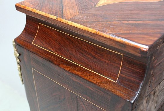 Small display case in Rio rosewood, Transitional style Louis XV / Louis XVI - 2nd part of XIXth century