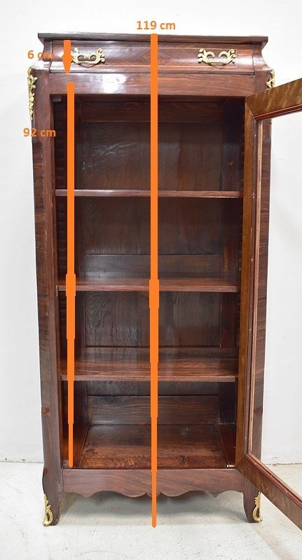 Small display case in Rio rosewood, Transitional style Louis XV / Louis XVI - 2nd part of XIXth century