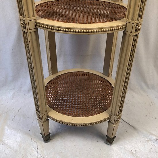 Sellette de style Louis XVI en bois laqué crème