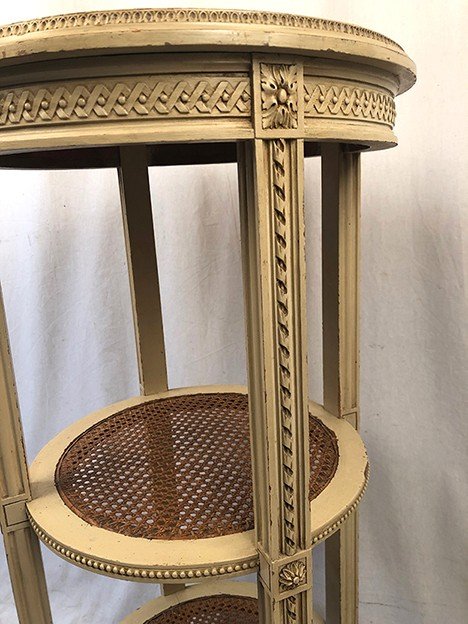 Sellette de style Louis XVI en bois laqué crème