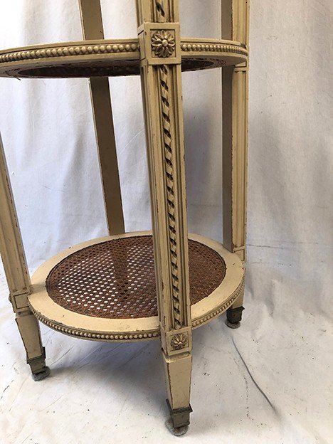 Sellette de style Louis XVI en bois laqué crème