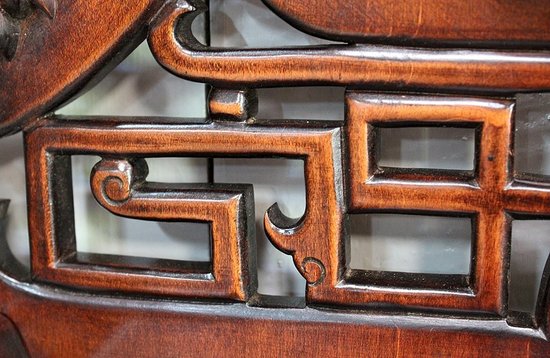 Music cabinet in stained Beech, Asian spirit, attributed to G. Viardot. Viardot - 1900