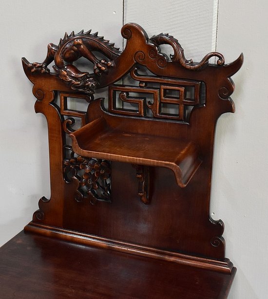 Music cabinet in stained Beech, Asian spirit, attributed to G. Viardot. Viardot - 1900