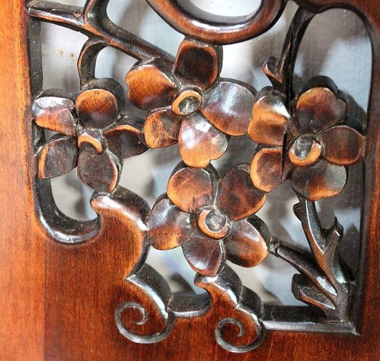 Music cabinet in stained Beech, Asian spirit, attributed to G. Viardot. Viardot - 1900