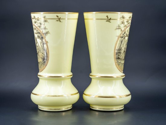 Pair Of Opaline Vases, Late 19th Century