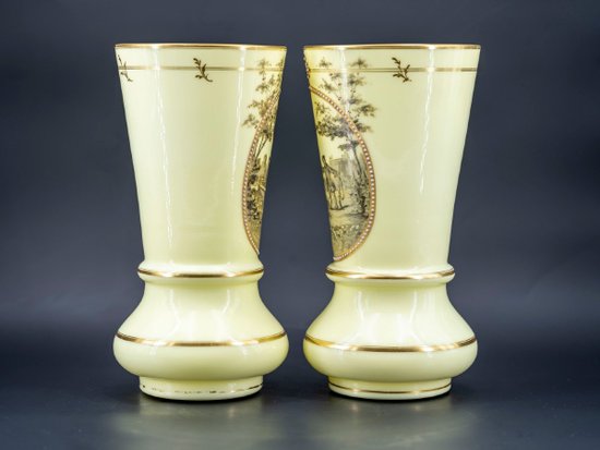 Pair Of Opaline Vases, Late 19th Century