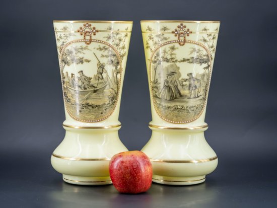 Pair Of Opaline Vases, Late 19th Century