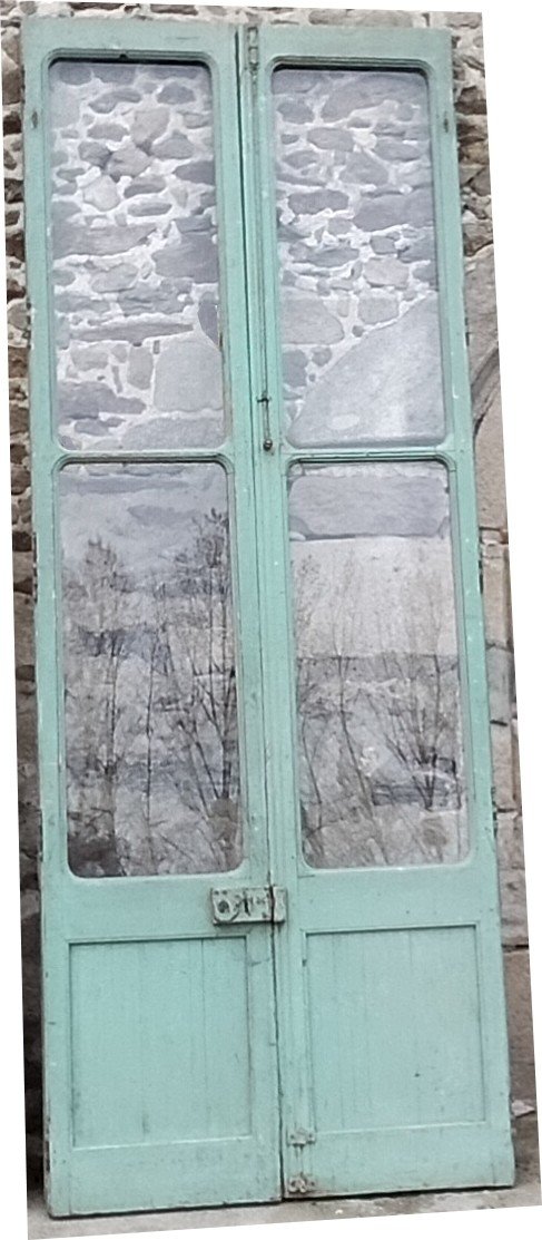 Antique Double Glass Door High Height 289 Cm