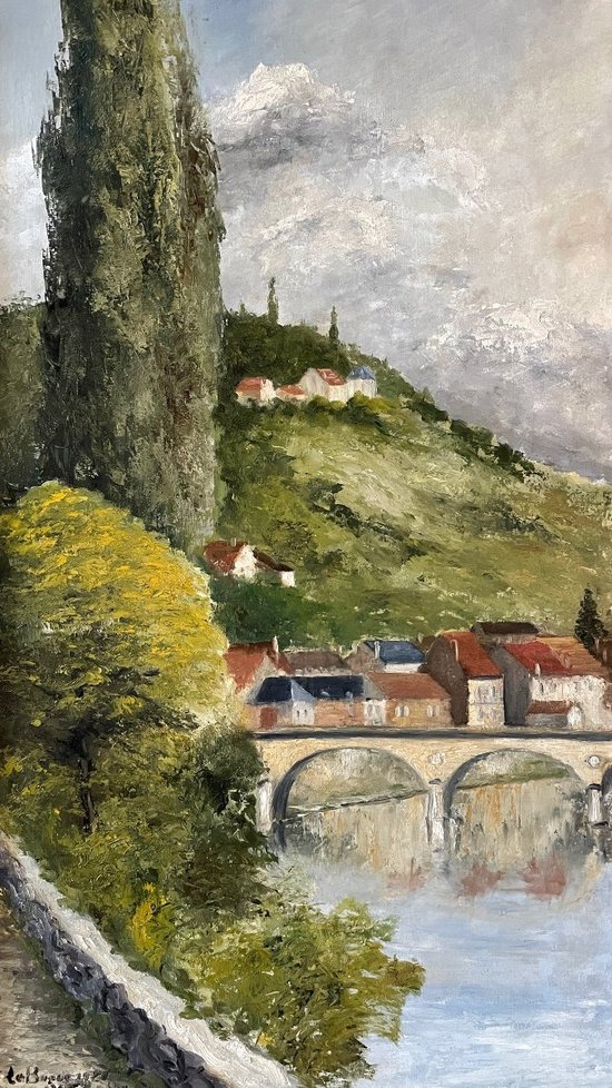 Diptych of landscapes of Dordogne and Perigord, dated 1928