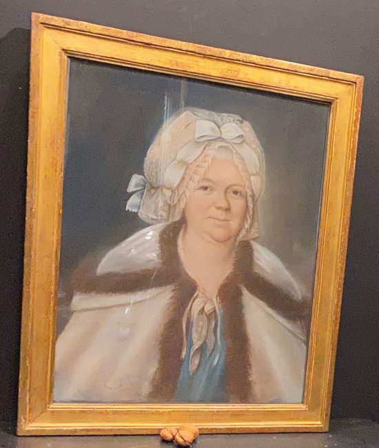 Portrait of a woman in pastel dated 1836