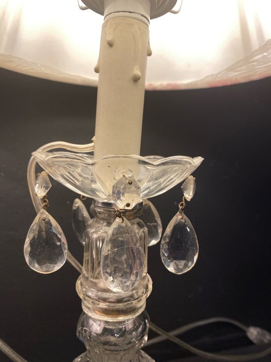 pair of crystal lamps