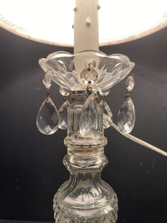 pair of crystal lamps