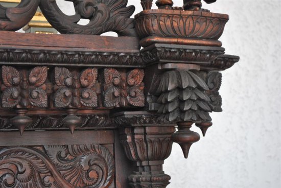 Very Richly Carved 19th Century India Wardrobe