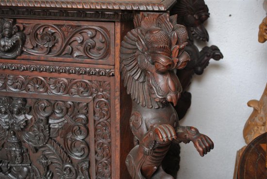 Very Richly Carved 19th Century India Wardrobe