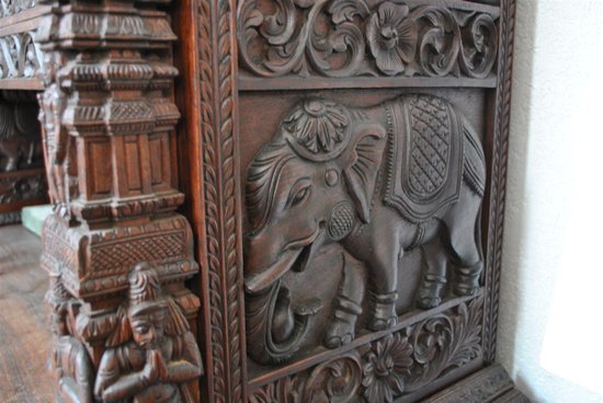 Very Richly Carved 19th Century India Wardrobe