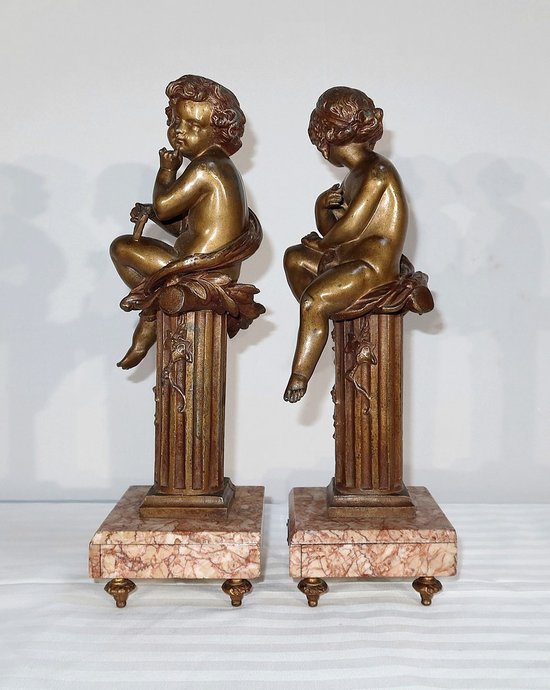 Paire de statuettes « L’Insouciant et la Rêveuse » par A. Moreau – Fin XIXe