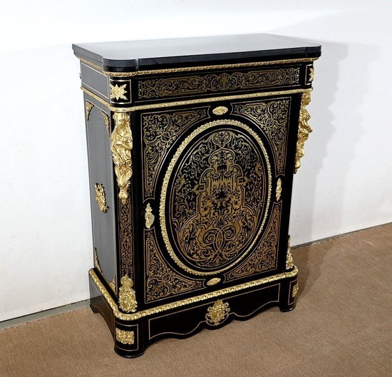 Support Cabinet in Blackened Pear Tree, Napoleon III Period - Mid-19th Century