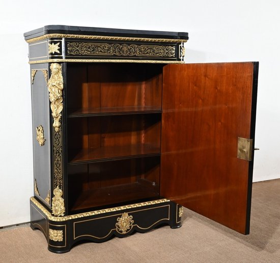 Support Cabinet in Blackened Pear Tree, Napoleon III Period - Mid-19th Century