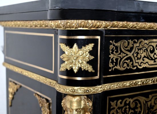 Support Cabinet in Blackened Pear Tree, Napoleon III Period - Mid-19th Century