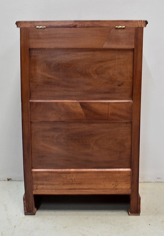 Rare Small Chest of Drawers, in Burl Mahogany Veneer - Late 19th Century