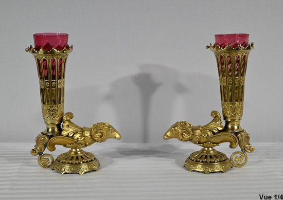 Pair of Bronze Rython Vases – 1st part of the 19th century