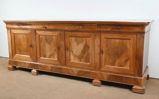 Importante Credenza in Noce Biondo, Epoca Luigi Filippo - Metà XIX Secolo