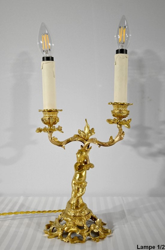 Pair of Gilt Bronze Candlesticks - Late 19th Century