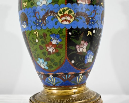 Vase in Gilt Bronze and Enamels - Late 19th Century