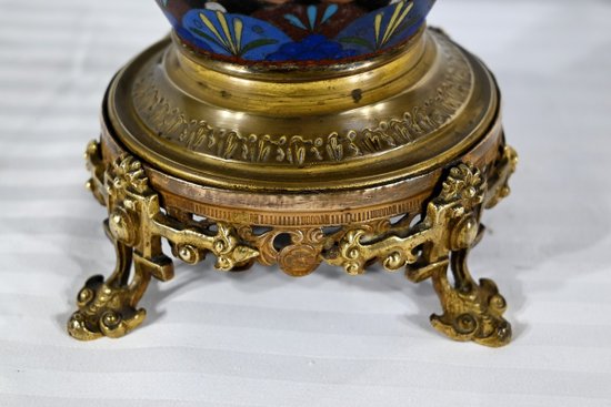 Vase in Gilt Bronze and Enamels - Late 19th Century