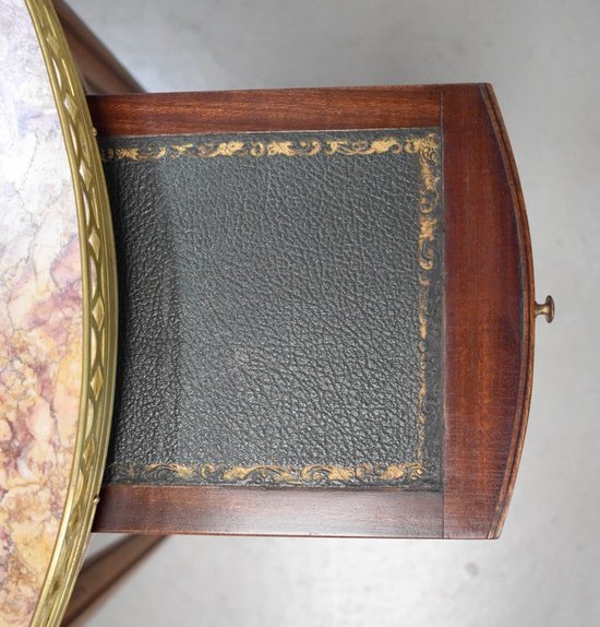 Mahogany Bouillotte table, Louis XVI style - Early XXth century