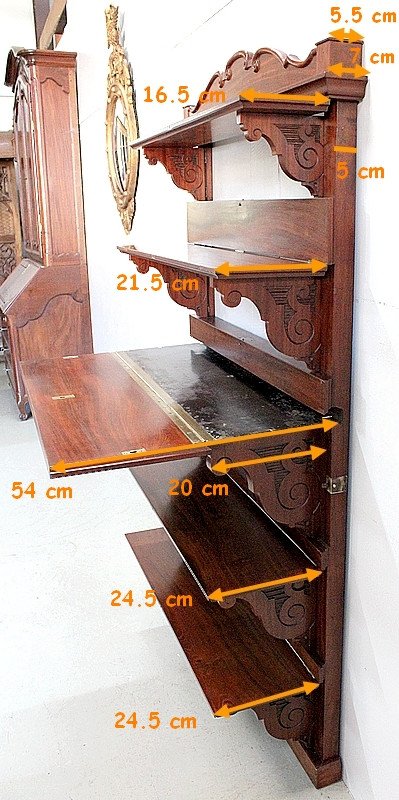 Wandregal oder Fußsekretär, Mahagoni - Ende XIX.