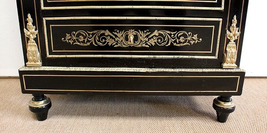 Secretary in blackened wood, Napoleon III period - 19th century