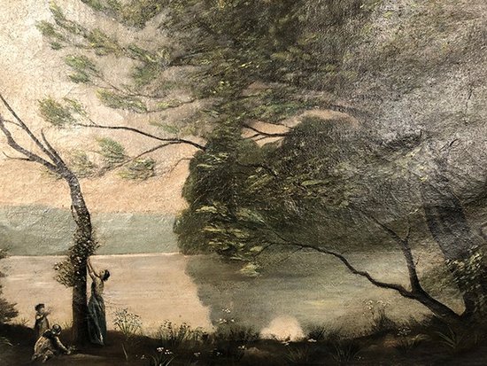 Nach Jean-Baptiste Camille Corot "Souvenir de Mortefontaine", Öl auf Leinwand Anfang 20.