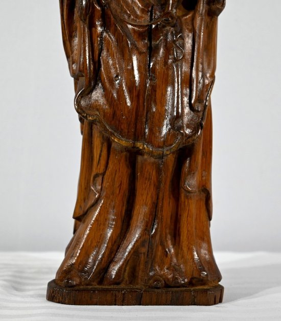 Sculpture in Olive Wood "Madonna and Child" - Late 19th century