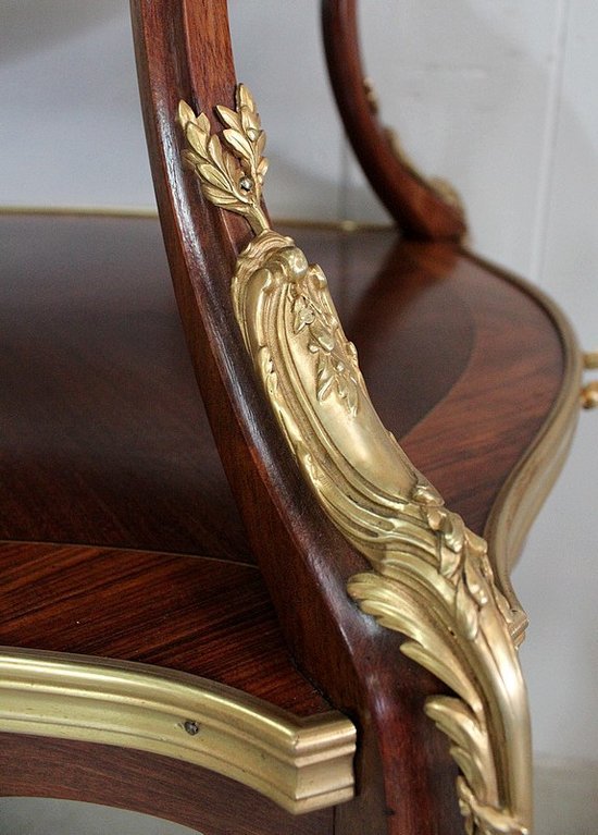 Marquetry Tea Table, Louis XV Style - Early 20th Century