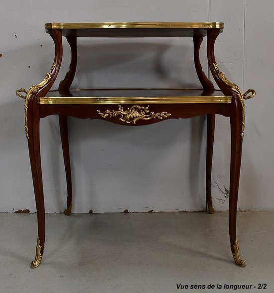 Marquetry Tea Table, Louis XV Style - Early 20th Century