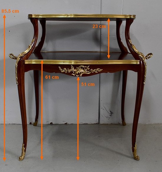 Marquetry Tea Table, Louis XV Style - Early 20th Century