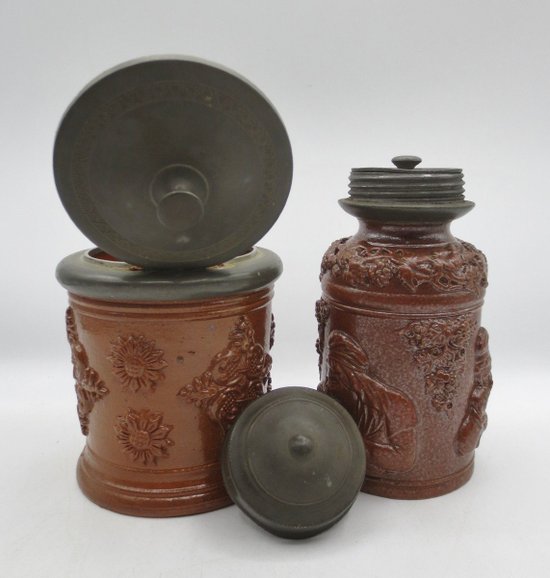 Two Tobacco Pots, Beauvaisis 19th Century.