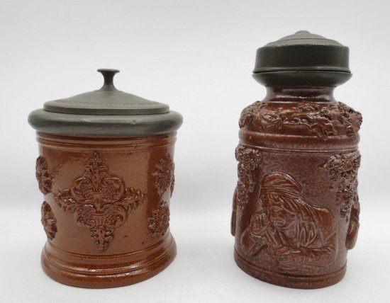 Two Tobacco Pots, Beauvaisis 19th Century.