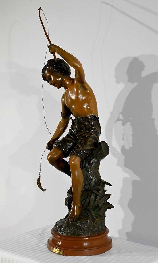 Important Spelter "The Angler", signed S.Kindsburger - Early 20th Century